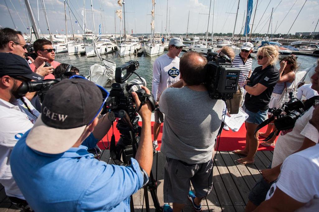 Local press interviewing Ian Williams after the finals. ©  Robert Hajduk / WMRT